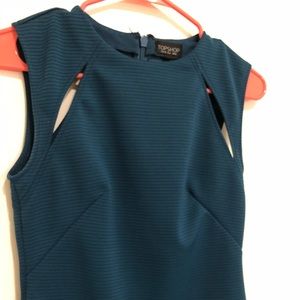 Topshop Fitted Teal Dress